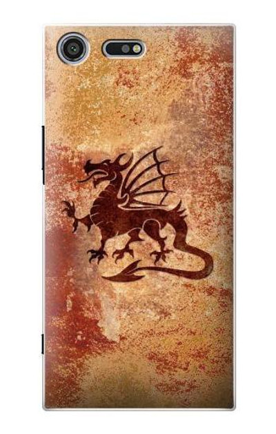 S2485 Dragon Metal Texture Graphic Printed Case Cover Custodia per Sony Xperia XZ Premium