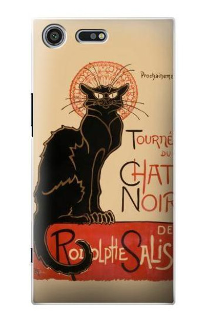 S2739 Chat Noir Black Cat Vintage Case Cover Custodia per Sony Xperia XZ Premium