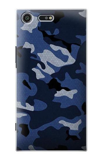 S2959 Navy Blue Camo Camouflage Case Cover Custodia per Sony Xperia XZ Premium