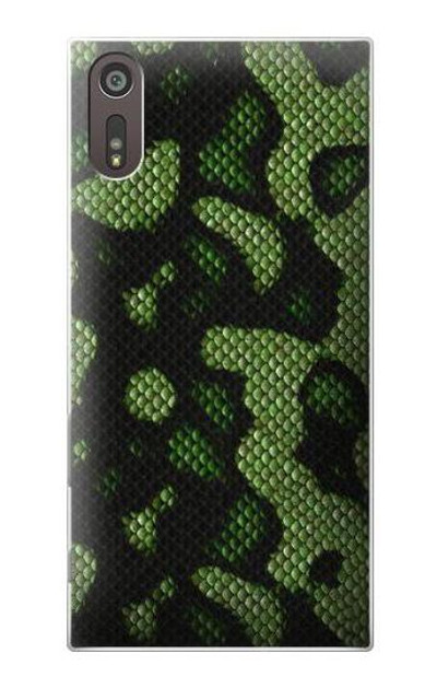 S2877 Green Snake Skin Graphic Printed Case Cover Custodia per Sony Xperia XZ