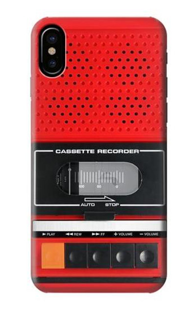 S3204 Red Cassette Recorder Graphic Case Cover Custodia per iPhone 7, iPhone 8