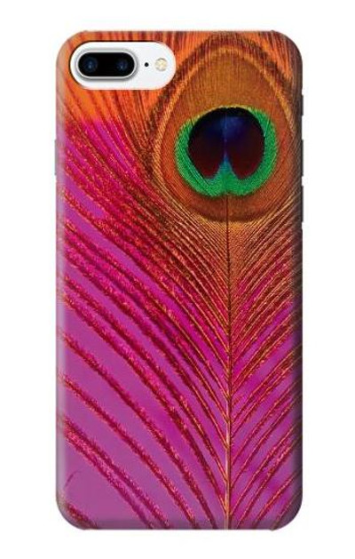 S3201 Pink Peacock Feather Case Cover Custodia per iPhone 7 Plus, iPhone 8 Plus