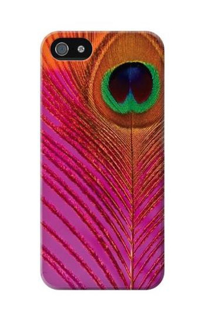 S3201 Pink Peacock Feather Case Cover Custodia per iPhone 5C