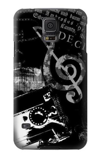 S3197 Music Cassette Note Case Cover Custodia per Samsung Galaxy S5