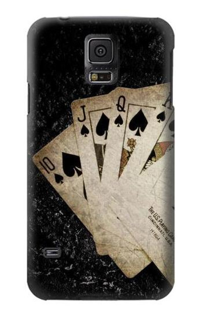 S3231 Vintage Royal Straight Flush Cards Case Cover Custodia per Samsung Galaxy S5