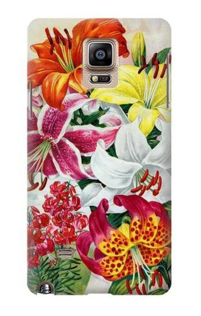 S3205 Retro Art Flowers Case Cover Custodia per Samsung Galaxy Note 4