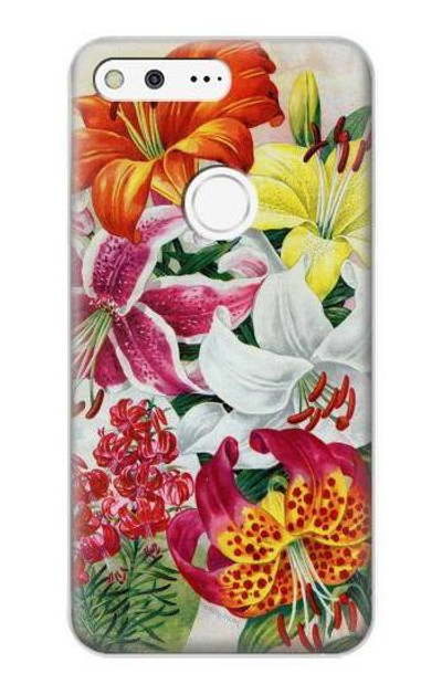 S3205 Retro Art Flowers Case Cover Custodia per Google Pixel XL