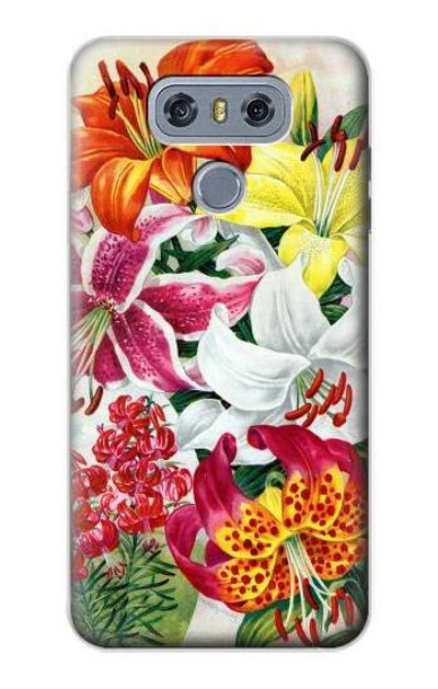 S3205 Retro Art Flowers Case Cover Custodia per LG G6