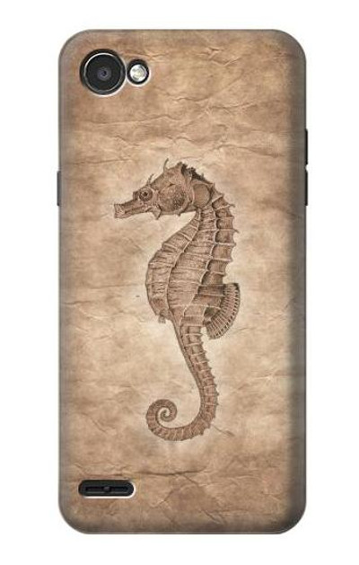 S3214 Seahorse Old Paper Case Cover Custodia per LG Q6