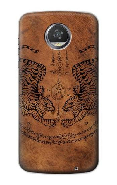 S3209 Sak Yant Twin Tiger Case Cover Custodia per Motorola Moto Z2 Play, Z2 Force