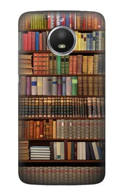 S3154 Bookshelf Case Cover Custodia per Motorola Moto E4 Plus