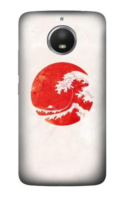 S3237 Waves Japan Flag Case Cover Custodia per Motorola Moto E4 Plus