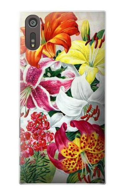 S3205 Retro Art Flowers Case Cover Custodia per Sony Xperia XZ