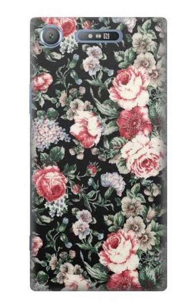 S2727 Vintage Rose Pattern Case Cover Custodia per Sony Xperia XZ1