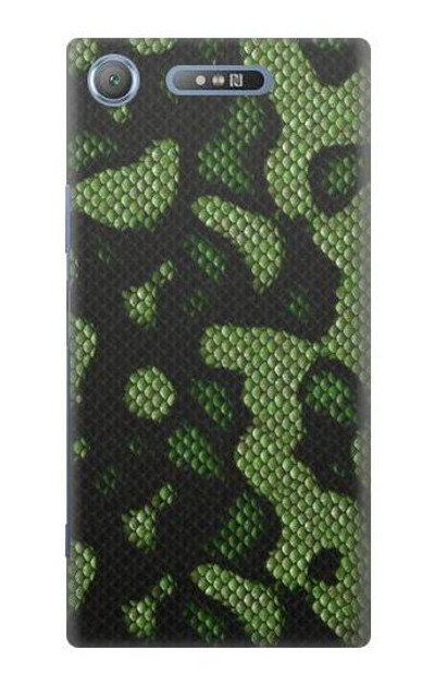 S2877 Green Snake Skin Graphic Printed Case Cover Custodia per Sony Xperia XZ1