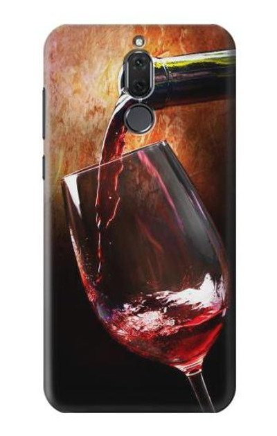 S2396 Red Wine Bottle And Glass Case Cover Custodia per Huawei Mate 10 Lite