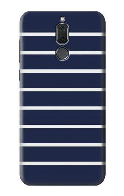 S2767 Navy White Striped Case Cover Custodia per Huawei Mate 10 Lite