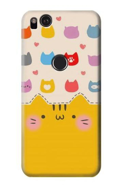 S2442 Cute Cat Cartoon Funny Case Cover Custodia per Google Pixel 2 XL