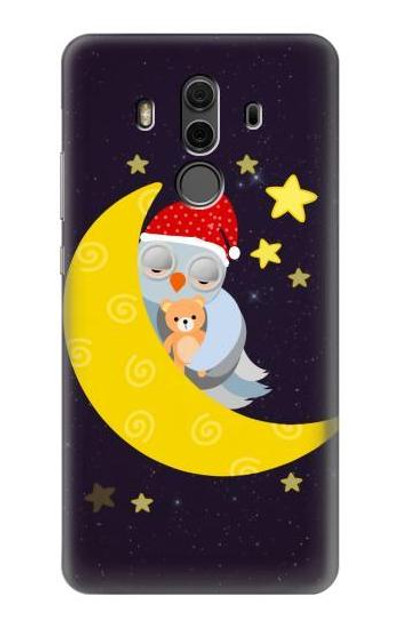 S2849 Cute Sleepy Owl Moon Night Case Cover Custodia per Huawei Mate 10 Pro, Porsche Design