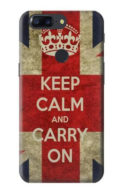 S0674 Keep Calm and Carry On Case Cover Custodia per OnePlus 5T