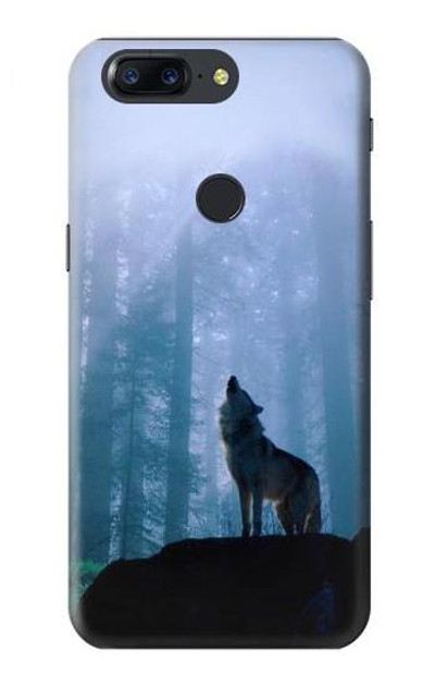 S0935 Wolf Howling in Forest Case Cover Custodia per OnePlus 5T