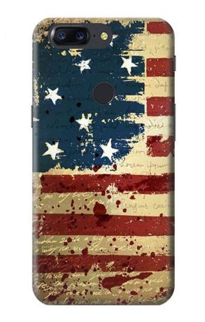S2349 Old American Flag Case Cover Custodia per OnePlus 5T