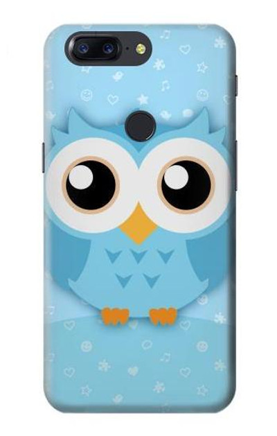S3029 Cute Blue Owl Case Cover Custodia per OnePlus 5T