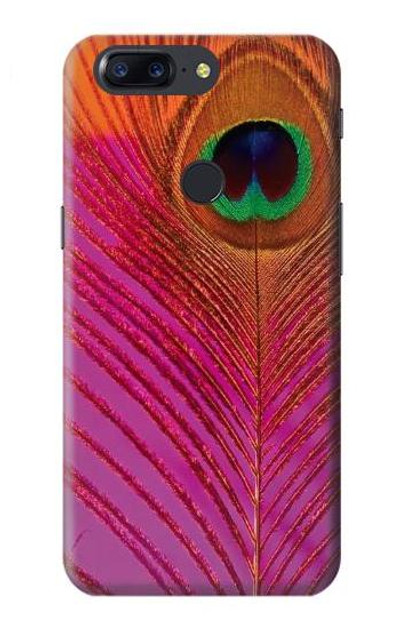 S3201 Pink Peacock Feather Case Cover Custodia per OnePlus 5T