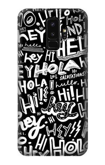 S2744 Hey Hi Hello Art Pattern Case Cover Custodia per Samsung Galaxy S9 Plus