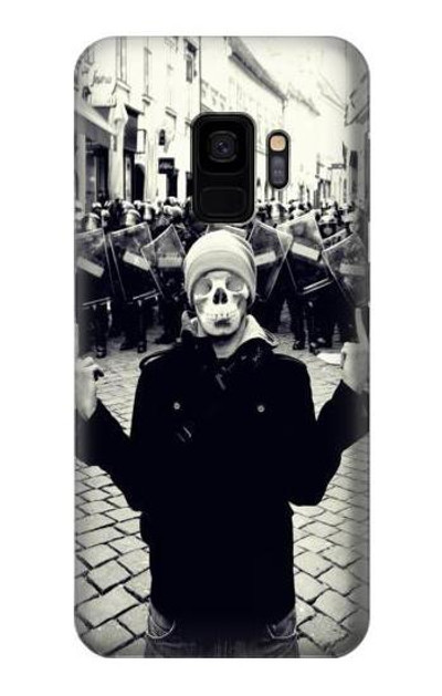 S1108 Skull Man Protester Case Cover Custodia per Samsung Galaxy S9 S1108 Skull Man Protester Case Cover Custodia per Samsung Galaxy S9