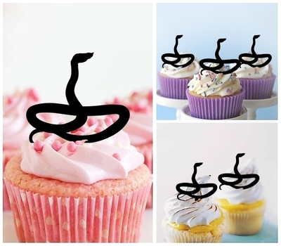 TA0419 Snake Acrilico Cupcake Topper Torte e Muffin per Matrimonio Compleanno Festa Decorazione 10 pezzi