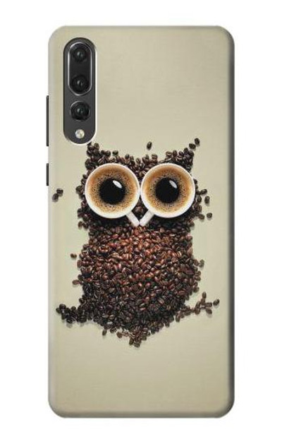 S0360 Coffee Owl Case Cover Custodia per Huawei P20 Pro