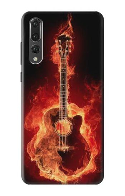 S0415 Fire Guitar Burn Case Cover Custodia per Huawei P20 Pro