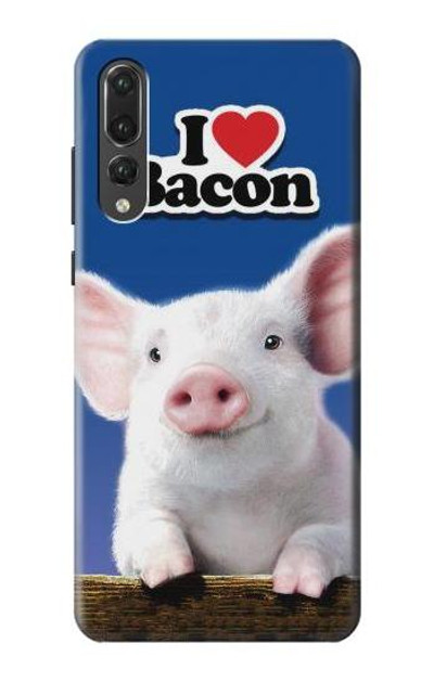 S0608 I Love Bacon Cute Baby Pig Case Cover Custodia per Huawei P20 Pro