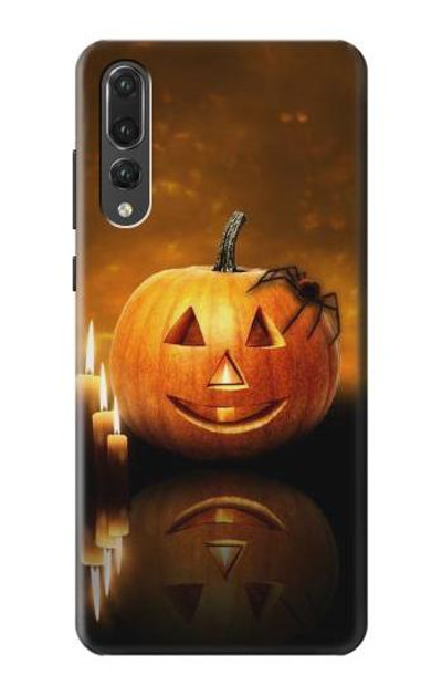 S1083 Pumpkin Spider Candles Halloween Case Cover Custodia per Huawei P20 Pro
