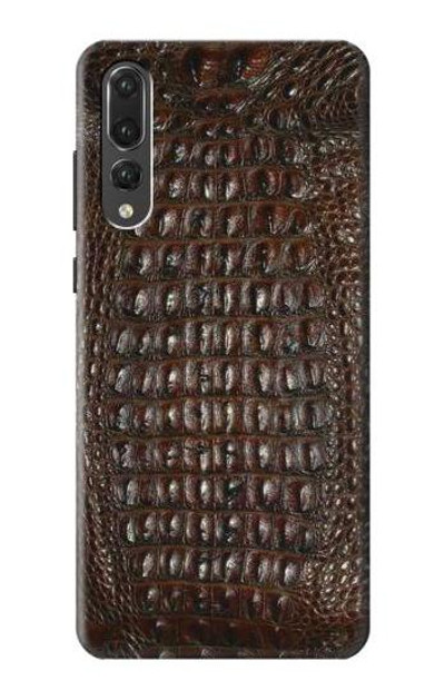 S2850 Brown Skin Alligator Graphic Printed Case Cover Custodia per Huawei P20 Pro