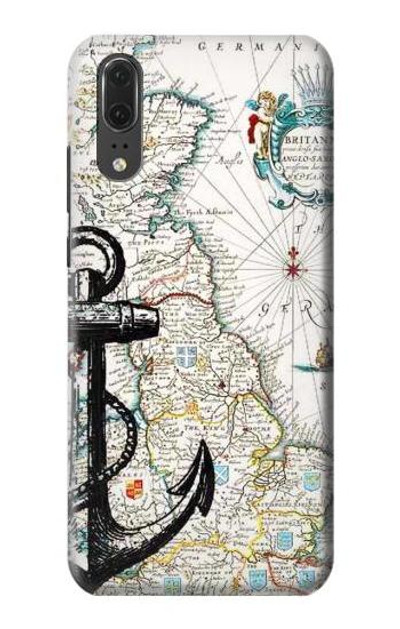 S1962 Nautical Chart Case Cover Custodia per Huawei P20