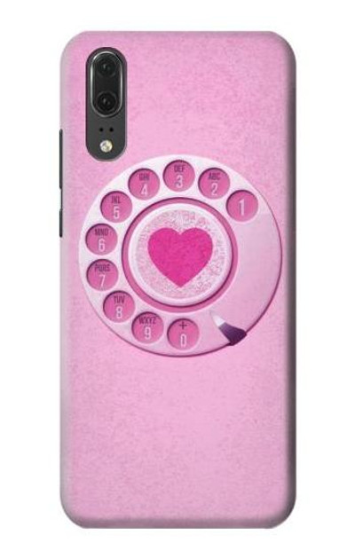 S2847 Pink Retro Rotary Phone Case Cover Custodia per Huawei P20