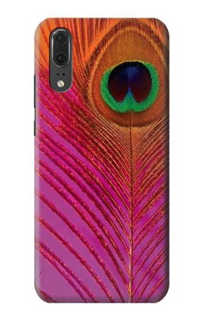 S3201 Pink Peacock Feather Case Cover Custodia per Huawei P20