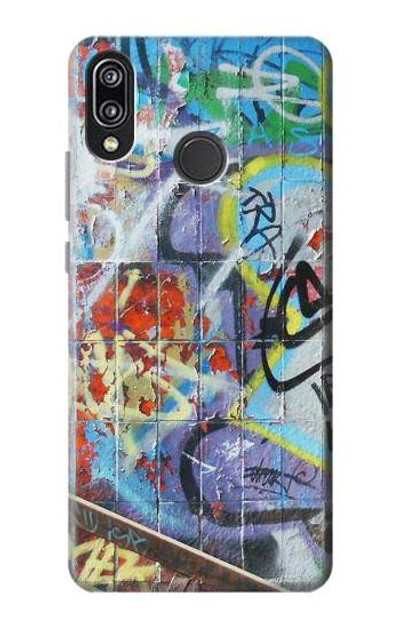 S0588 Wall Graffiti Case Cover Custodia per Huawei P20 Lite