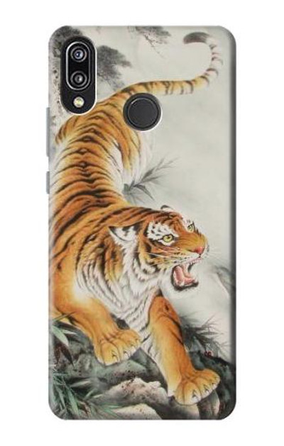 S2751 Chinese Tiger Brush Painting Case Cover Custodia per Huawei P20 Lite