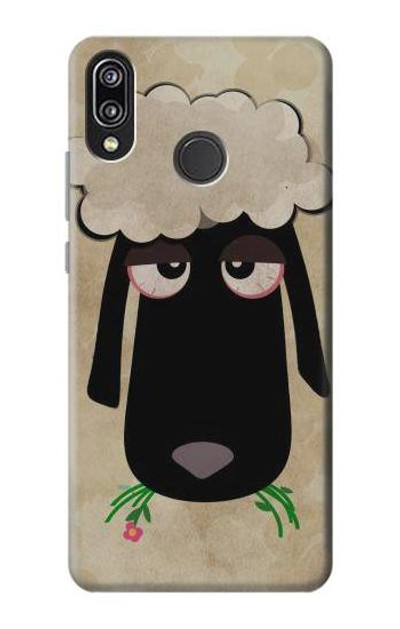 S2826 Cute Cartoon Unsleep Black Sheep Case Cover Custodia per Huawei P20 Lite