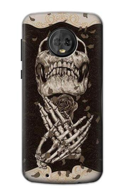 S1676 Skull Rose Case Cover Custodia per Motorola Moto G6