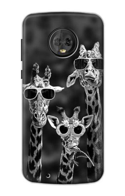S2327 Giraffes With Sunglasses Case Cover Custodia per Motorola Moto G6