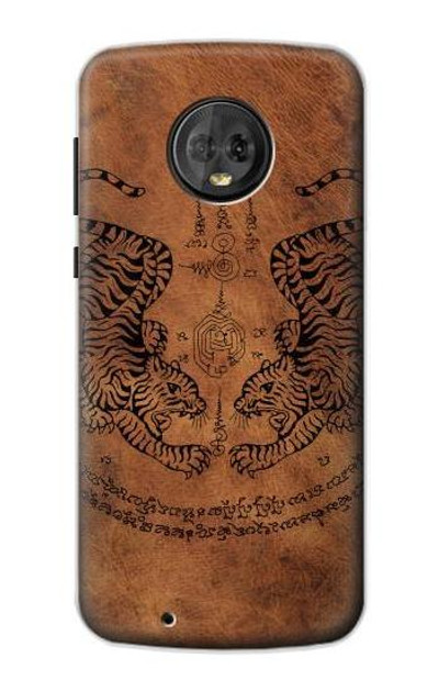 S3209 Sak Yant Twin Tiger Case Cover Custodia per Motorola Moto G6