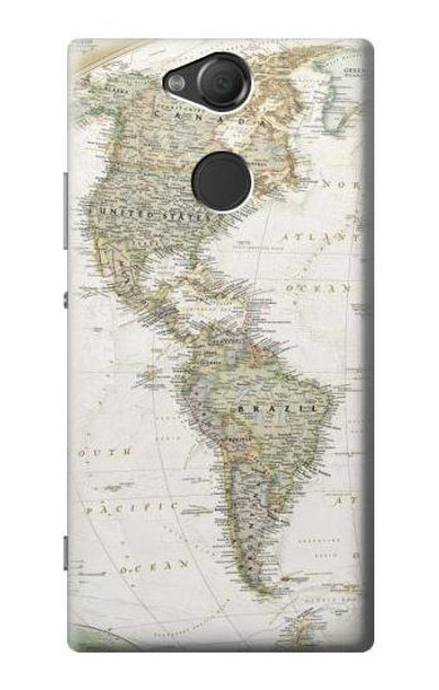 S0604 World Map Case Cover Custodia per Sony Xperia XA2