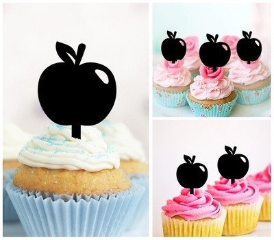 TA0534 Cartoon Apple Acrilico Cupcake Topper Torte e Muffin per Matrimonio Compleanno Festa Decorazione 10 pezzi