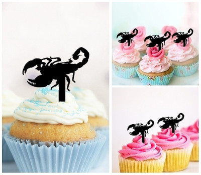 TA0555 Desert Scorpion Acrilico Cupcake Topper Torte e Muffin per Matrimonio Compleanno Festa Decorazione 10 pezzi