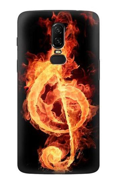 S0493 Music Note Burn Case Cover Custodia per OnePlus 6