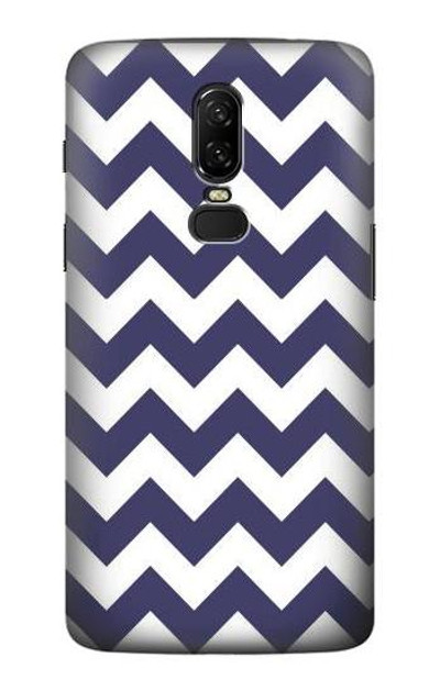 S2345 Navy Blue Shavron Zig Zag Pattern Case Cover Custodia per OnePlus 6